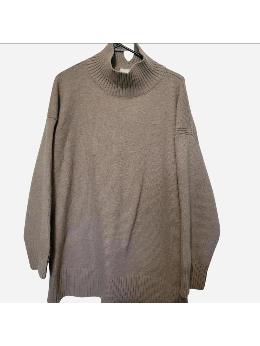 Women's Beige Mock Neck Jumper Size Large